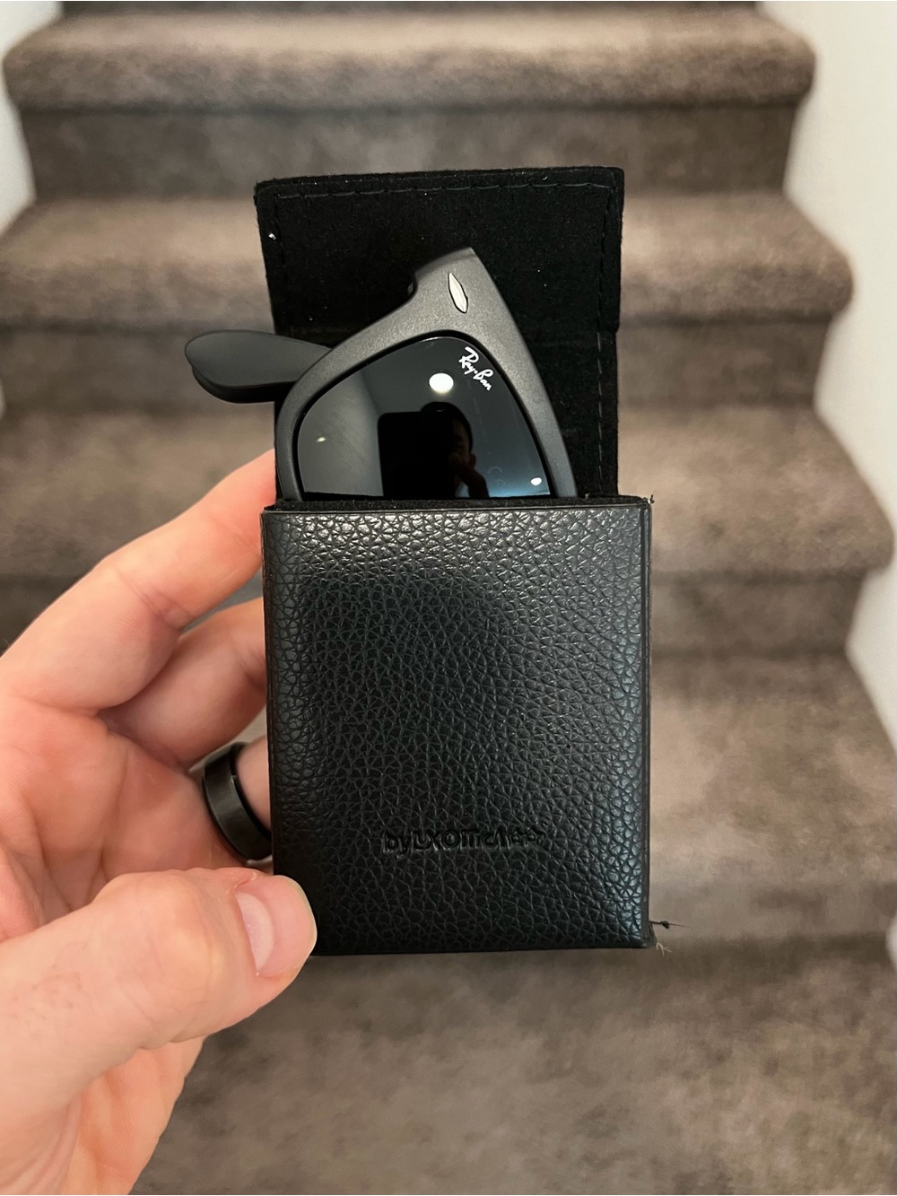 Ray-Ban Black Folding Wayfarer Sunglasses with Black Case